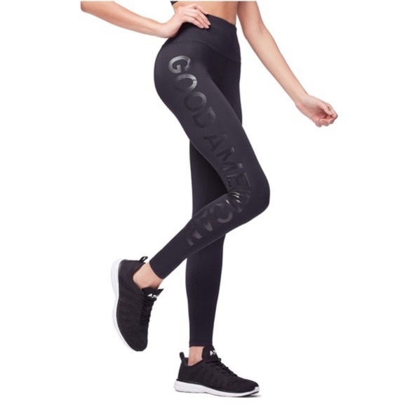 Good American Pants - Good American High Waist Reflective Leggings Black